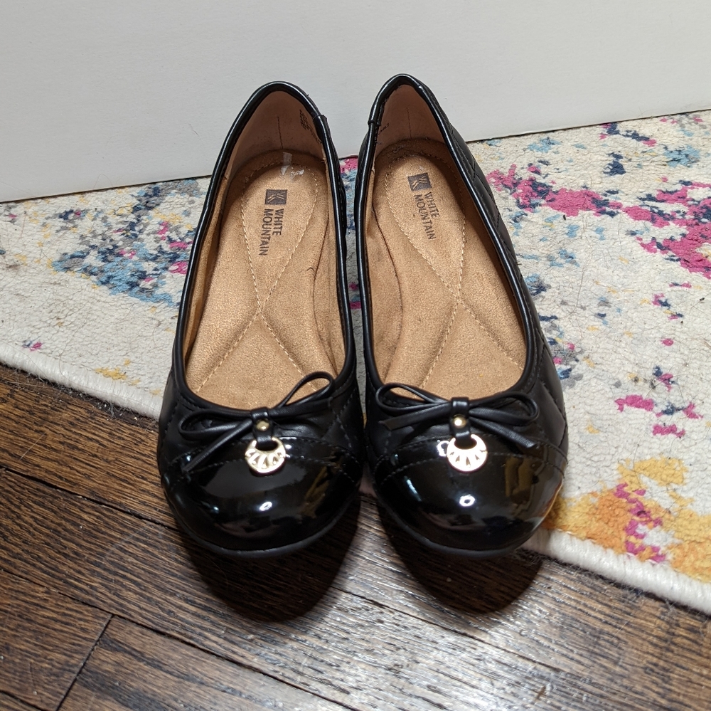 🔴2/$30 - White Mountain Black Moondance Flats Size 6.5